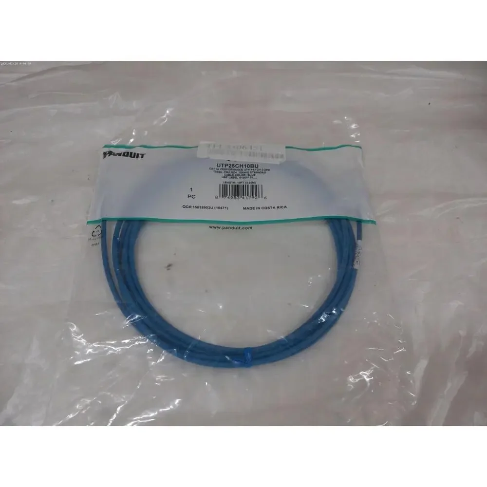 Cat 5e 28 AWG UTP Copper Patch Cord, 10 ft, Blue Lot 24 Pcs
